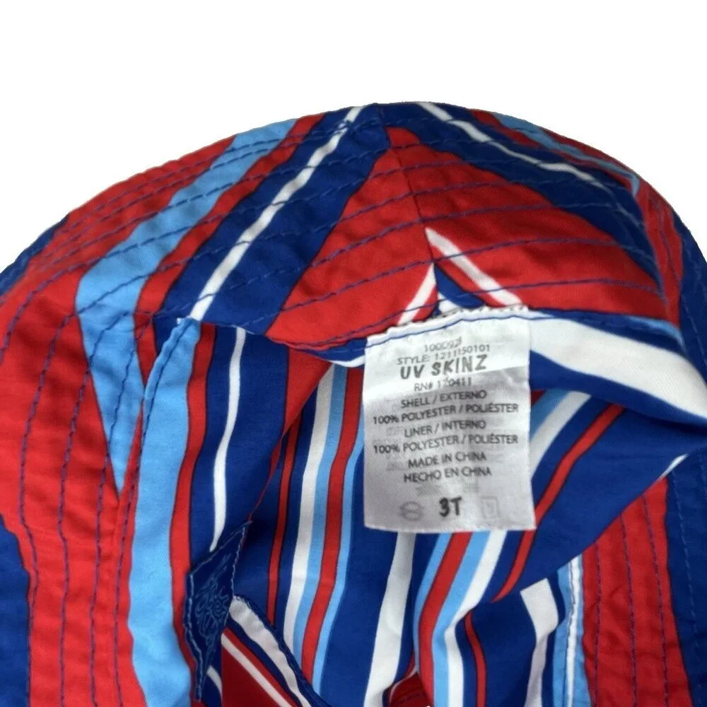 UV Skinz UPF 50 Reversible Bucket Hat Kids 3T Striped Sunwear Protect